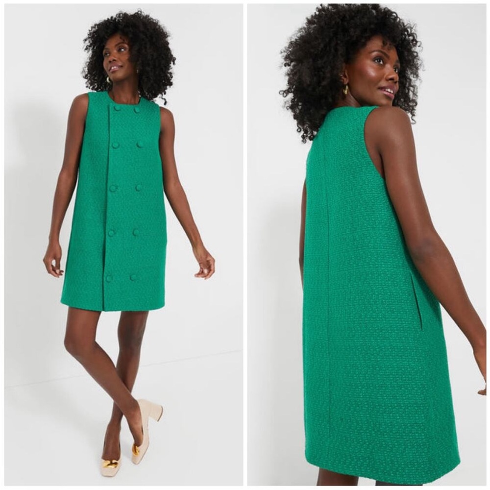 NEW Tuckernuck Pomander Place Green Tweed Dress